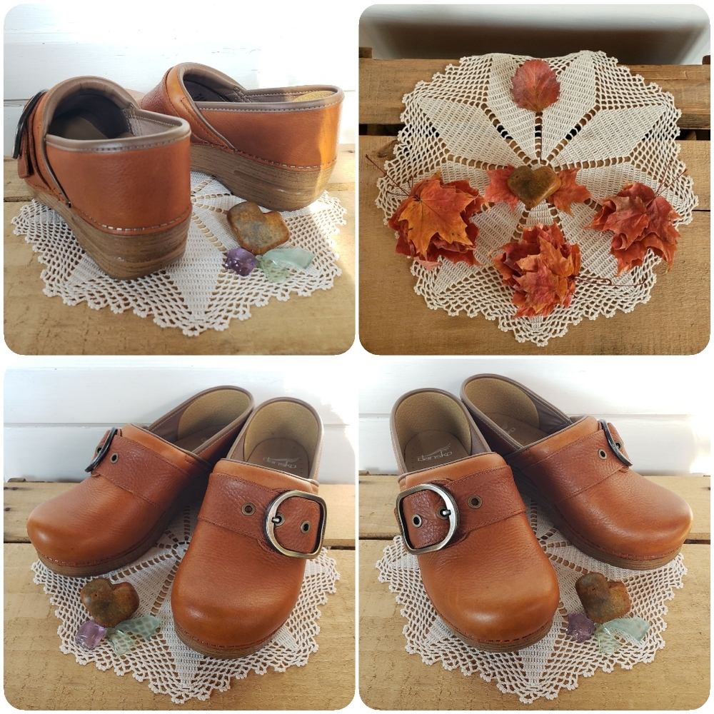 🌿FLASH🌟SALE🌿Tan Dansko Pro Pearson Honey Clogs Tumbled Buckle Boho Prairie ♡ - Picture 9 of 14